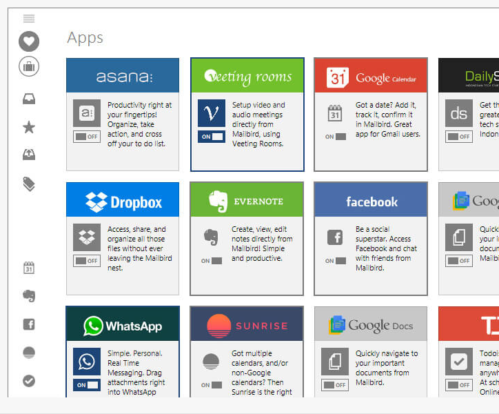 Mailbird app integrations