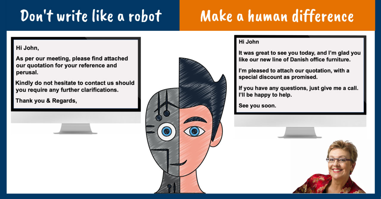 Don't write like a robot. Make a human difference.